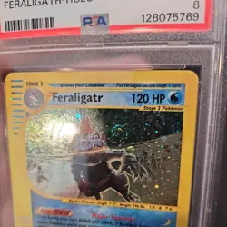 Pokemon Card 2002 Expedition Feraligatr Holo Psa 8 Swirl - Image 2