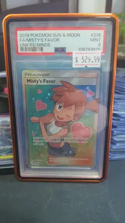Pokemon Misty's Favor Unified Minds Full Art 35/236 PSA 9 + guard - Image 1
