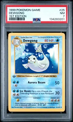 1999 POKEMON BASE SET 1ST EDITION #25 DEWGONG PSA 7 - Image 1
