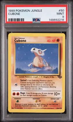 1999 POKEMON JUNGLE #50 CUBONE PSA 9 - Image 1