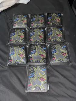 10x Crown Zenith Lucario Card Sleeves Sealed Packs of Pokemon Elite Trainer Box - Image 1