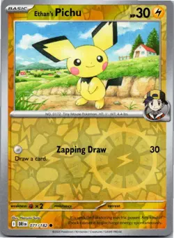 Ethan's Pichu 071/182 Common Destined Rivals Pokemon Reverse Holo Near Mint - Image 1