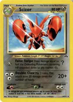 SCIZOR 29/75 NEO DISCOVERY POKEMON UNLIMITED LP N2 - Image 1