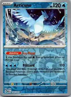 Articuno 144/165 Rare 151 Pokemon Reverse Holo Near Mint - Image 1
