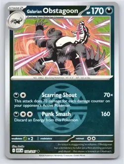 GALARIAN OBSTAGOON (DUSK BALL) ASCENDED HEROES 132/217 REVERSE HOLO NM A3455 - Image 1
