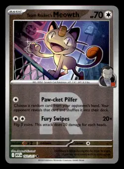 Team Rocket's Meowth (Team Rocket) 161/217 Ascended Heroes Reverse Holo NM - Image 1