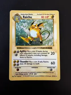 Pokemon Base Set Raichu Holo #14/102 (1999 WOTC) - Image 1