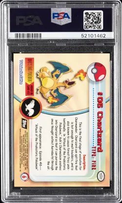 1999 TOPPS POKEMON TV #6 CHARIZARD PSA 7 - Image 2