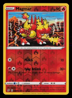 Magmar 029/192 Common Rebel Clash Pokemon Reverse Holo Near Mint - Image 1