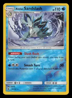 Alolan Sandslash 20/145 Rare Guardians Rising Pokemon Reverse Holo Near Mint - Image 1