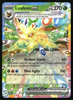 LEAFEON EX 006/131 HOLO DOUBLE RARE PRISMATIC EVOLUTIONS POKEMON NEAR MINT - Image 1