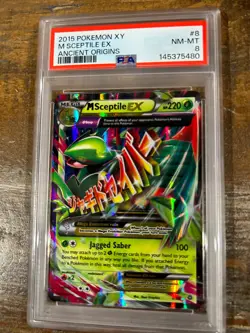 POKEMON 2015 Ancient Origins XY M SCEPTILE EX #8 PSA 8 RARE - Image 1
