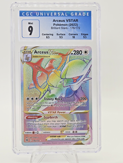 CGC 9 Arceus VSTAR Pokemon Brilliant Stars 176/172 Rainbow Mint w/ Sub Grades - Image 1