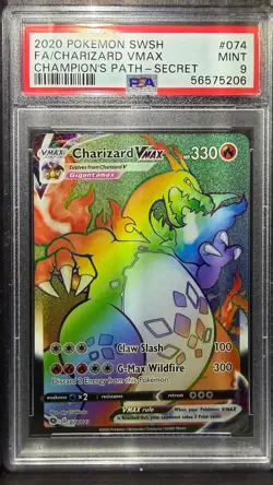 Charizard Vmax 074/073 Secret Champion's Path Pokemon PSA 9 - Image 1