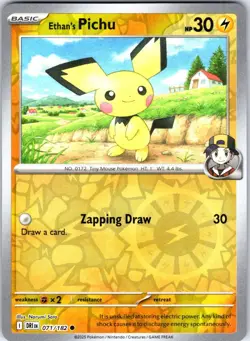 Ethan's Pichu 071/182 Common Destined Rivals Pokemon Reverse Holo Near Mint - Image 1