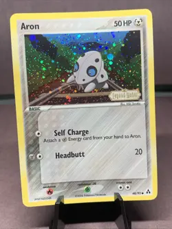 Pokemon TCG Aron Legend Maker 48/92 Reverse Holo Stamped VTG 2006 LP - Image 1