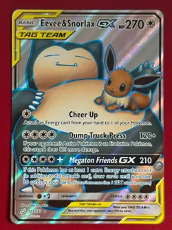 Pokemon Eevee & Snorlax GX TAG TEAM Full Art Holo Sm-Team Up 171/181 (NM) - Image 1