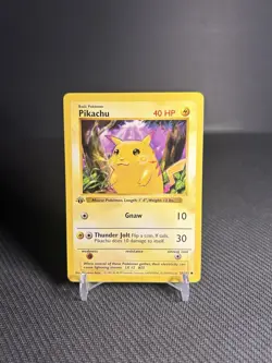 Pokemon TCG Pikachu 58/102 1st Edition Base Set Shadowless Yellow Cheeks NM-/LP+ - Image 1