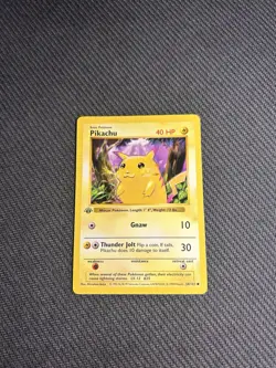 Pokemon TCG Pikachu 58/102 1st Edition Base Set Shadowless Yellow Cheeks NM-/LP+ - Image 3