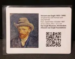 POKEMON VAN GOGH PIKACHU W/ GREY FELT HAT SELF PORTRAIT AMSTERDAM MUSEUM INSERT - Image 1