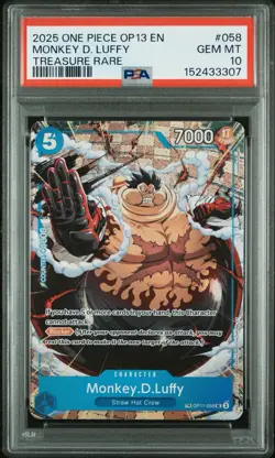 One Piece OP13 Monkey D Luffy OP11-058 Treasure Rare Carrying On His Will PSA 10 - Image 1