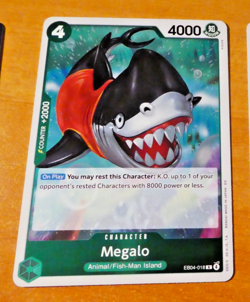 ONE PIECE ENGLISH CARD HOLO GAME CARTE CARTE MEGALO EB04-018 R EN MINT - Image 1
