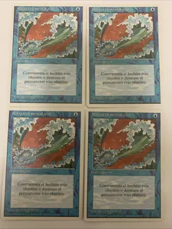 MTG LP Rafaga Elemental Azul X 4 Spanish 4th Edition Blue Elemental Blast - Image 1