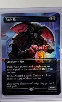 2025 MTG Magic The Gathering SLD Secret Lair Borderless Foil #1307 Pack Rat - Image 1