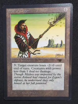 1x Staff of Zegon - NM - Antiquities - SPARROW MAGIC mtg - Image 1