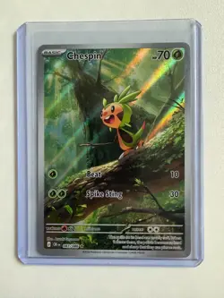 Pokemon TCG Chespin 087/086 NM Holo Illustration Rare ME04: Chaos Rising CRI - Image 1