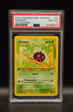 Venonat 1st Edition Neo Destiny 2002 Common 90/105 Pokemon Cards PSA 8 WOTC - Image 1