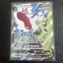 Pokemon Medicham V Ultra Rare Rapid Strike Full Art Holo 186/203 Evolving Skies - Image 1