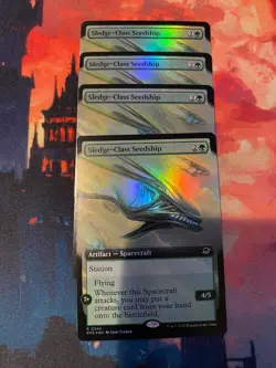 MTG Edge of Eternities Sledge Class Seedship Extended Art Foil x 4 - Image 1