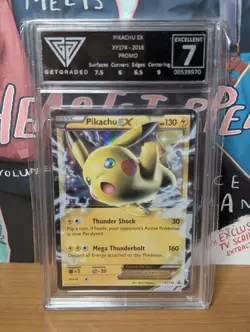 Pikachu EX XY174 Promo Pokemon Card - GetGraded Excellent 7 - Image 2
