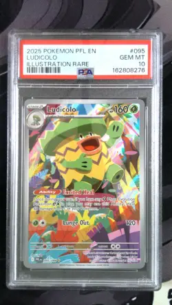 2025 POKEMON PFL EN-PHANTASMAL FLAMES ILLUSTRATION RARE #095 LUDICOLO PSA 10 - Image 1