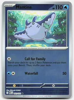 Mantine 032/132 Common Mega Evolution Pokemon Reverse Holo Near Mint - Image 1