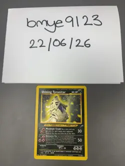 Shining Tyranitar 113/105 Holo Secret Rare Neo Destiny Pokemon TCG English 2000 - Image 1