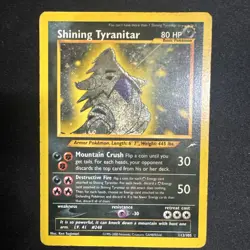 Pokemon TCG Shining Tyranitar Neo Destiny Holo Card 113/105 MP - Image 1