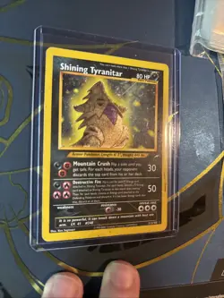 Pokemon TCG Neo Destiny Shining Tyranitar 113/105 Secret Rare Holo Card MP - Image 2