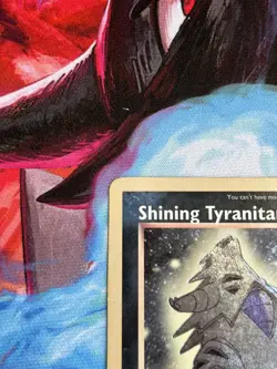 SUNFADED Pokemon TCG Shining Tyranitar Neo Destiny Holo Card 113/105 HP Crease - Image 3