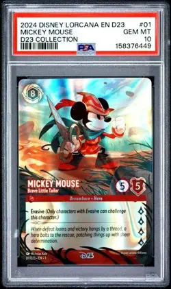 Disney Lorcana Mickey Mouse Brave Little Tailor D23 Collection Promo #01 PSA 10 - Image 1
