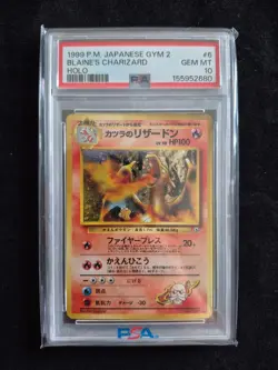 1999 PM Japanese Gym 2 Blaine's Charizard - Holo Graded PSA 10 - Image 1