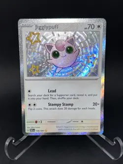 Pokemon TCG Paldean Fates Jigglypuff Card 198/091 Shiny Holo Rare - Image 2