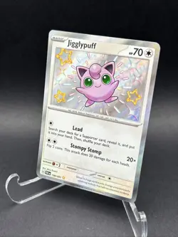 Pokemon TCG Paldean Fates Jigglypuff Card 198/091 Shiny Holo Rare - Image 3