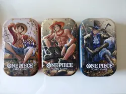 One Piece TCG Tin Set Vol 2 EMPTY Tin Set ×3 Ace, Sabo & Luffy (NO PACKS/CARDS) - Image 1