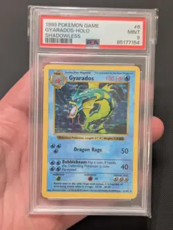 Pokemon Gyarados Holo Shadowless Rare Base Set Card 6/102 PSA 9 Mint - Image 1