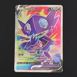 Pokemon TCG Card Sableye V 194/202 Sword & Shield Base Ultra Rare Full Art - NM - Image 1