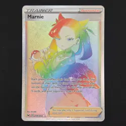 Pokemon TCG Card Marnie 208/202 Sword & Shield Base Rainbow Secret Rare - NM - Image 1