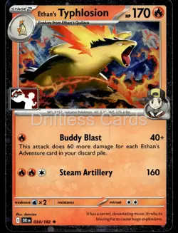 Ethan's Typhlosion (Cosmos Holo) 034/182 Prize Pack Series Cards Pokemon NM/M - Image 1