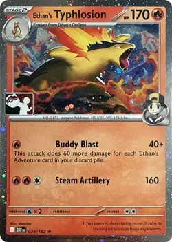 Ethan's Typhlosion (Cosmos Holo) 034/182 Prize Pack Series Cards Pokemon NM/M - Image 3